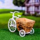 Декоративное кашпо для цветов «Велосипед Home & Garden», 26×12×18 см, дерево, пластик, белое 5274534