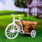Декоративное кашпо для цветов «Велосипед Home & Garden», 26×12×18 см, дерево, пластик, белое 5274534