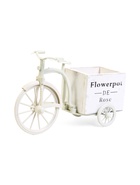 Декоративное кашпо для цветов «Велосипед Flowerpot de Rose», 26×12×18 см, дерево, пластик, белое - Фото 1