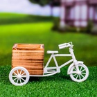 Декоративное кашпо для цветов «Велосипед Home & Garden», 20.5×12×10.5 см, дерево, пластик, белое 5274537
