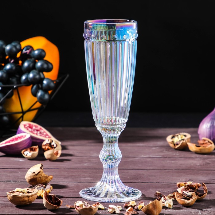 Бокал из стекла для шампанского «Босфор», 180 мл, 7×20 см, цвет перламутровый - Фото 1