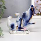 Сувенир керамика "Воркующие голуби" синие 10,5х12х7,5 см - Фото 1