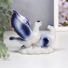 Сувенир керамика "Воркующие голуби" синие 10,5х12х7,5 см - Фото 3