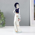 Сувенир керамика "Мадмуазель в платье с разрезом, с цветком" кобальт 22,5х6,5х7,3 см - фото 320353749