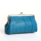 Косметичка-фермуар, 2 отдела на фермуаре, наружный карман, цвет голубой - фото 321281695