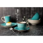 Чайная пара Доляна «Морской мир», чашка 200 мл, блюдце d=14.5 см, керамика, голубая - Фото 5