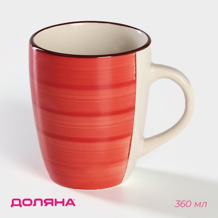 Кружка Доляна «Морской мир», 360 мл, керамика, красная - Фото 1