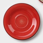 Чайная пара керамическая Доляна «Морской мир», чашка 200 мл, блюдце d=14,5 см, цвет красный - Фото 3