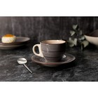 Чайная пара Доляна «Морской мир», 2 предмета: чашка 200 мл, блюдце d=14.5 см, керамика, коричневая - Фото 5