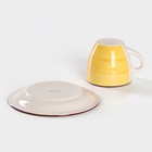 Чайная пара Доляна «Морской мир», 2 предмета: чашка 200 мл, блюдце d=14,5 см, цвет жёлтый - фото 4315955