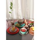 Тарелка глубокая Доляна «Морской мир», 540 мл, d=18 см, керамика, бордовая - Фото 7