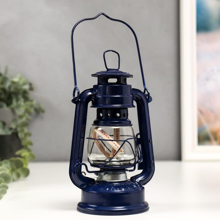 Керосиновая лампа декоративная синий 9,7х12,5х19 см RISALUX