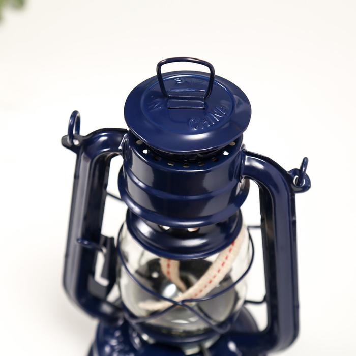 Керосиновая лампа декоративная синий 9,7х12,5х19 см RISALUX - фото 1885088299