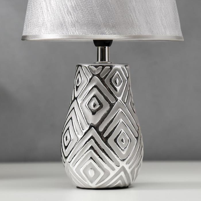 Лампа настольная 16195/1 E14 40Вт серый с серебром 20х20х33 см RISALUX - фото 1907162392