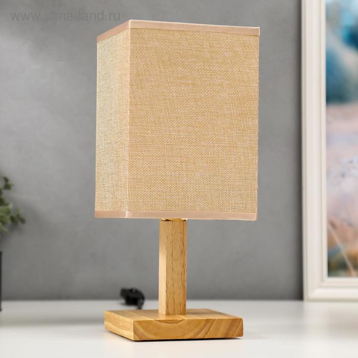 Лампа настольная 16226/1BG Е27 40 Вт светлое дерево-бежевый 14×14×32.5 см RISALUX - Фото 1