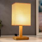 Лампа настольная 16226/1BG Е27 40 Вт светлое дерево-бежевый 14×14×32.5 см RISALUX 5249074 - фото 13475932