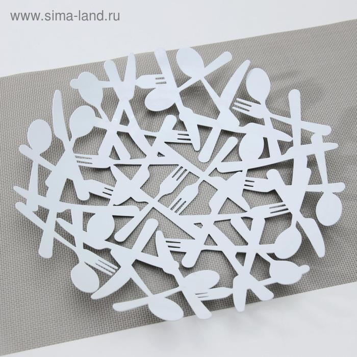 Фруктовница «Приборы» 29×29×4 см, цвет белый