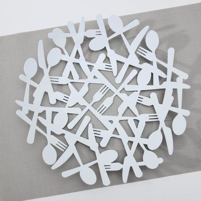 Фруктовница «Приборы» 29×29×4 см, цвет белый