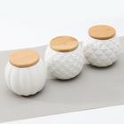 Набор банок керамических «Эстет», 3 предмета: 280 мл, цвет белый - Фото 2