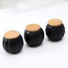 Набор банок керамических «Эстет», 3 предмета: 280 мл, цвет чёрный - Фото 2