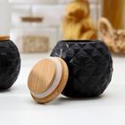 Набор банок керамических «Эстет», 3 предмета: 280 мл, цвет чёрный - Фото 3