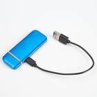 Зажигалка электронная, спираль, сенсор, USB, синяя, 7.9 х 3.1 см - Фото 5