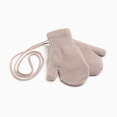Варежки детские двухслойные MINAKU «Однотонные», бежевые, размер 14 (4-5 лет)