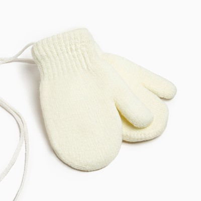 Варежки детские двухслойные MINAKU «Однотонные», белые, размер 14 (4-5 лет)