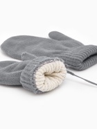 Варежки детские двухслойные MINAKU «Однотонные», тёмно-серые, размер 14 (4-5 лет) - Фото 3