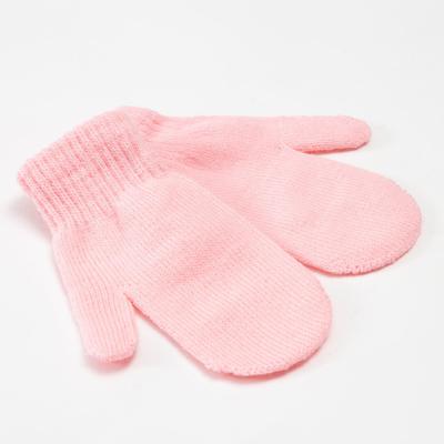 Варежки детские однослойные MINAKU «Однотонные», светло-розовые, размер 15 (6-8 лет)