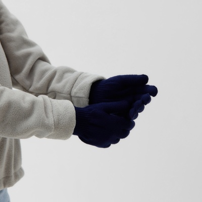 Перчатки детские MINAKU «Однотонные», синие, размер 16 (10-12 лет)