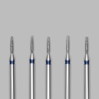 Фрезы алмазные для маникюра «Пламя», средняя зернистость, d 1 × 8 мм, 5 шт - фото 51781564