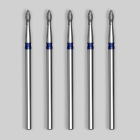 Фрезы алмазные для маникюра «Пламя», средняя зернистость, d 1.8×3 мм, 5 шт.