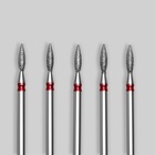 Фрезы алмазные для маникюра «Пламя», мелкая зернистость, d=2.5×8 мм, 5 шт. - Фото 2