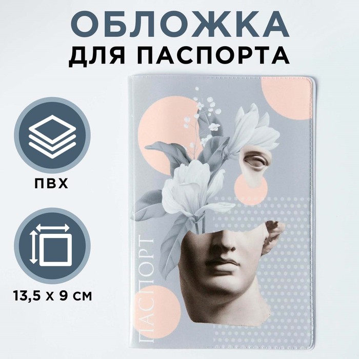 Обложка для паспорта "Античность серый" - фото 1907162626