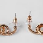 Серьги со стразами «Бесконечность» два круга, цвет белый в золоте - фото 25617174