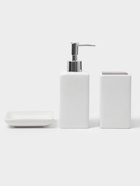 Аксессуары для ванной «Лодж», 3 предмета: мыльница, дозатор для мыла 350 мл, стакан, белые - Фото 1