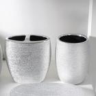 Набор аксессуаров для ванной комнаты «Камилла», 4 предмета (мыльница, дозатор для мыла 480 мл, 2 стакана), цвет серебро - фото 21162233