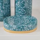 Набор аксессуаров для ванной комнаты «Джуно», 3 предмета (мыльница, дозатор для мыла 270 мл, стакан), цвет тёмно-бирюзовый - фото 24658151