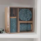 Набор аксессуаров для ванной комнаты «Джуно», 3 предмета (мыльница, дозатор для мыла 270 мл, стакан), цвет тёмно-бирюзовый - фото 24658153