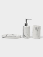 Набор аксессуаров для ванной комнаты «Сила», 3 предмета, мыльница, дозатор для мыла 350 мл, стакан, серый - Фото 1