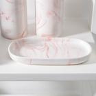 Аксессуары для ванной «Сила», 3 предмета: мыльница, дозатор для мыла 350 мл, стакан, персиковый - Фото 2