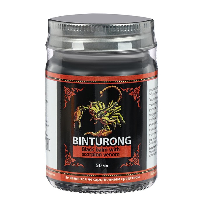 Чёрный бальзам для суставов Binturong с ядом скорпиона, при радикулите, ревматизме и остеохондрозе, 50 г - Фото 1