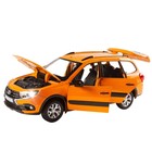 Машина металлическая Lada Granta Cross 1:24, открываются двери, капот, багажник, световые и звуковые эффекты, цвет оранжевый - Фото 3