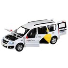 Машина металлическая «Lada Largus Яндекс Такси» 1:24, открываются двери, капот, озвученная, цвет белый - Фото 2