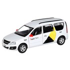 Машина металлическая «Lada Largus Яндекс Такси» 1:24, открываются двери, капот, озвученная, цвет белый - Фото 3