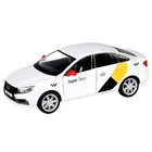 Машина металлическая «Lada Vesta Яндекс Такси» 1:24, открываются двери, багаж, озвученная, цвет белый - фото 3713420