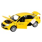 Машина металлическая «Lada Vesta Яндекс Такси» 1:24, открываются двери, багажник, световые и звуковые эффекты, цвет жёлтый - Фото 2