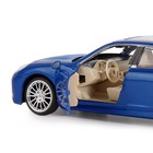 Машина металлическая Porsche Panamera S, 1:24,открываются двери, капот и багажник, световые и звуковые эффекты, цвет синий - Фото 5
