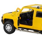 Машина металлическая Hummer H3 1:32 цвет жёлтый инерция, световые и звуковые эффекты, открываются двери - фото 3713483
